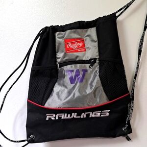 Rawlings Backpack 17" by 15" silver black purple W Washington Huskies